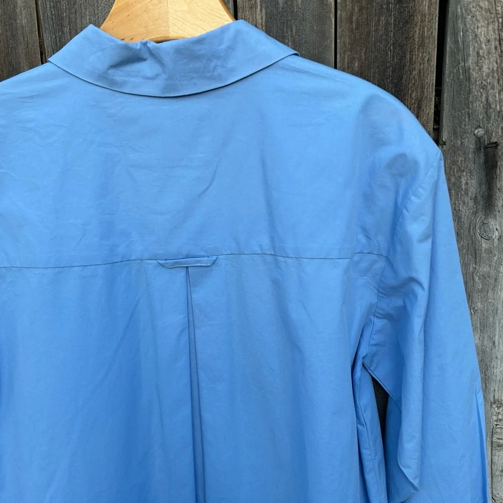 Anthropologie Maeve The Soren Long Sleeve Midi Shirt Dress Cotton Blue M - Picture 11 of 16